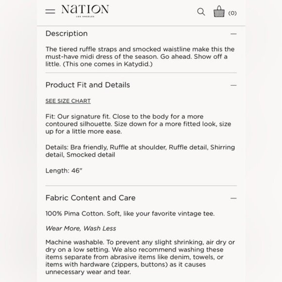 NWT Size L  Nation LTD Brittini SmockedWaist Midi Dress - Picture 9 of 16